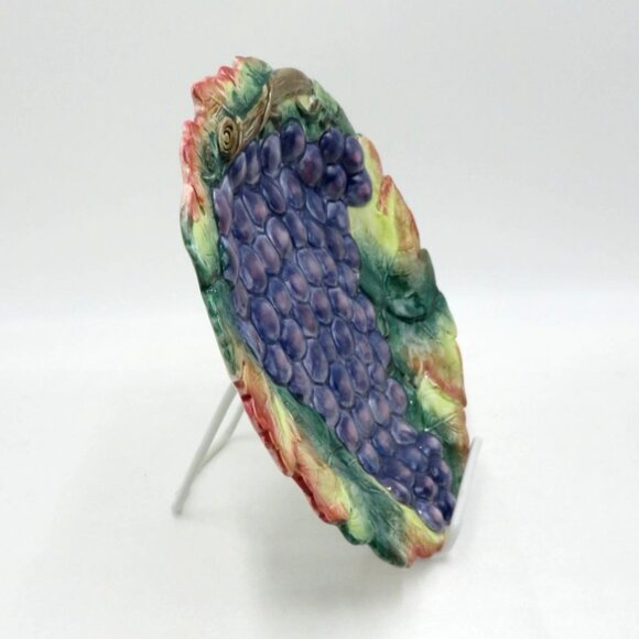 Fitz and Floyd GRAPEVINE Ironstone 10" Wall Plate Grapes Vintage - Picture 5 of 10